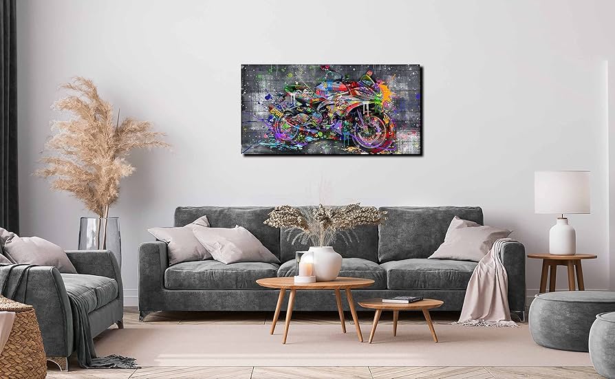 Amazon.co.jp: SIXTTART グラフィティ オートバイ 壁アート